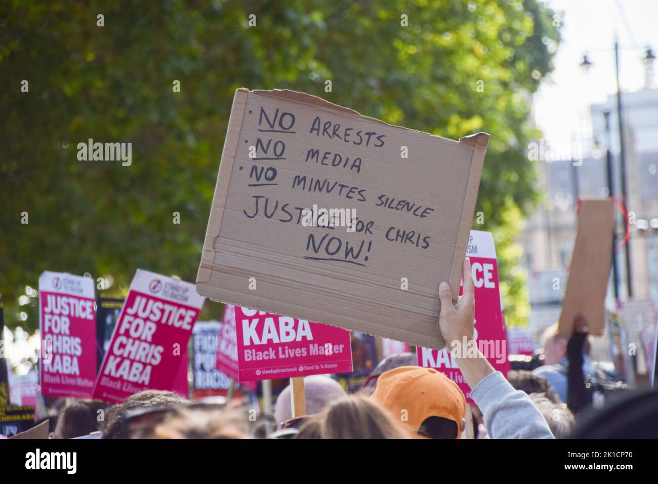 London, England, UK. 17th Sep, 2022. Protesters gathered outside New Scotland Yard demanding justice for Chris Kaba, who was shot and killed by police despite being unarmed. (Credit Image: © Vuk Valcic/ZUMA Press Wire) Credit: ZUMA Press, Inc./Alamy Live News Stock Photo