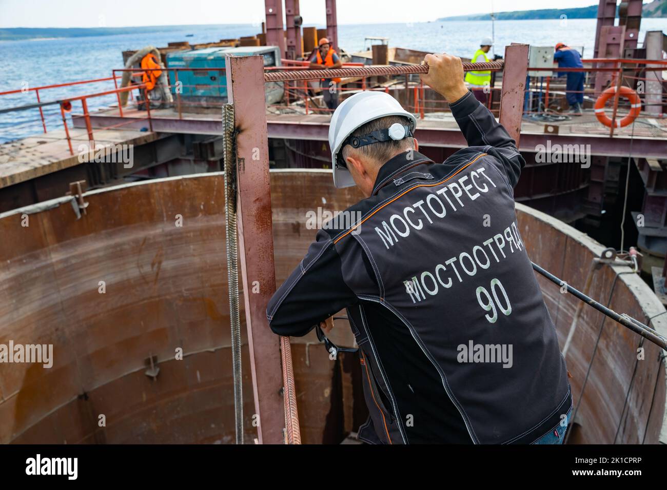 Tatarstan, Russia. August 26, 2022. Construction of a bridge over the
