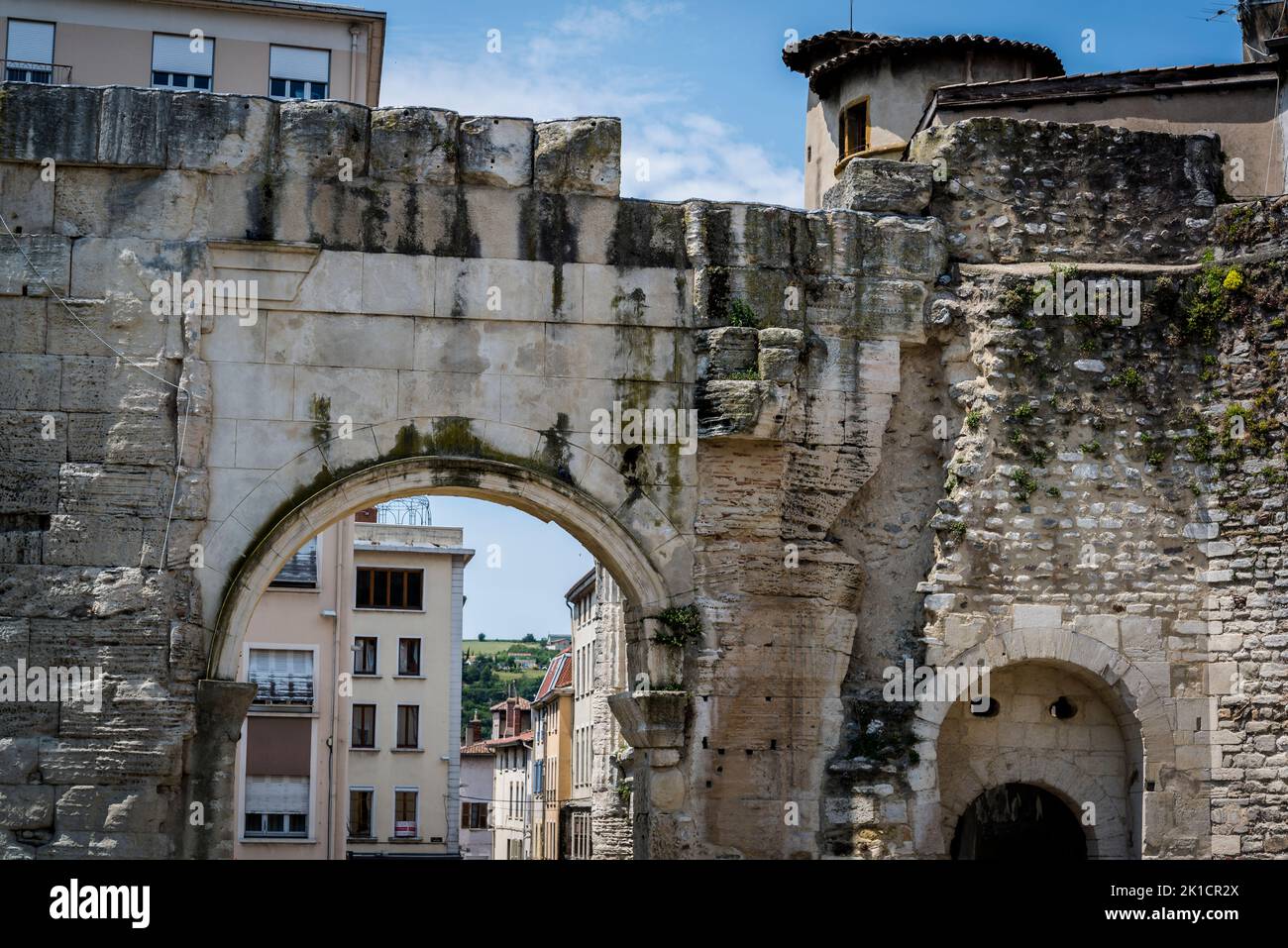Roman arch of the Archaeological Gardens of Cybele, Vienne, France Stock Photo