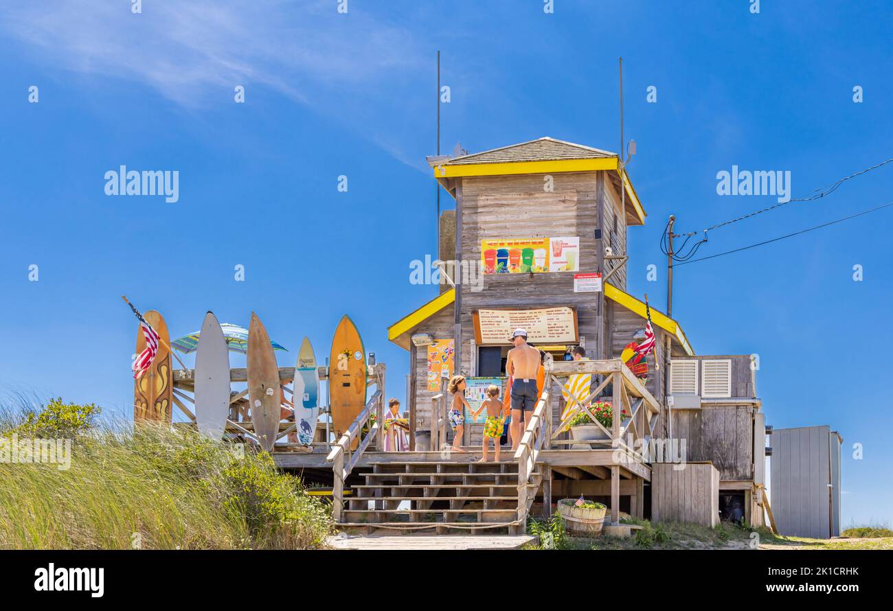 The Beach Hut at Atlantic Beach, Amagansett, NY Stock Photo