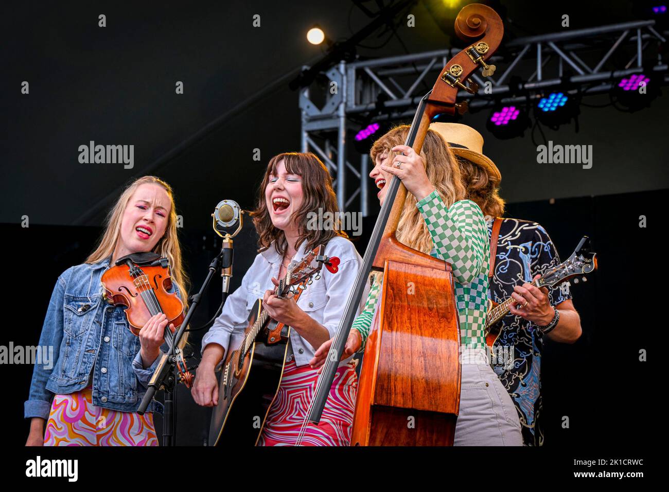 Molly Tuttle & Golden Highway bluegrass band, Vancouver Folk Music Festival, Vancouver, British Columbia, Canada Stock Photo