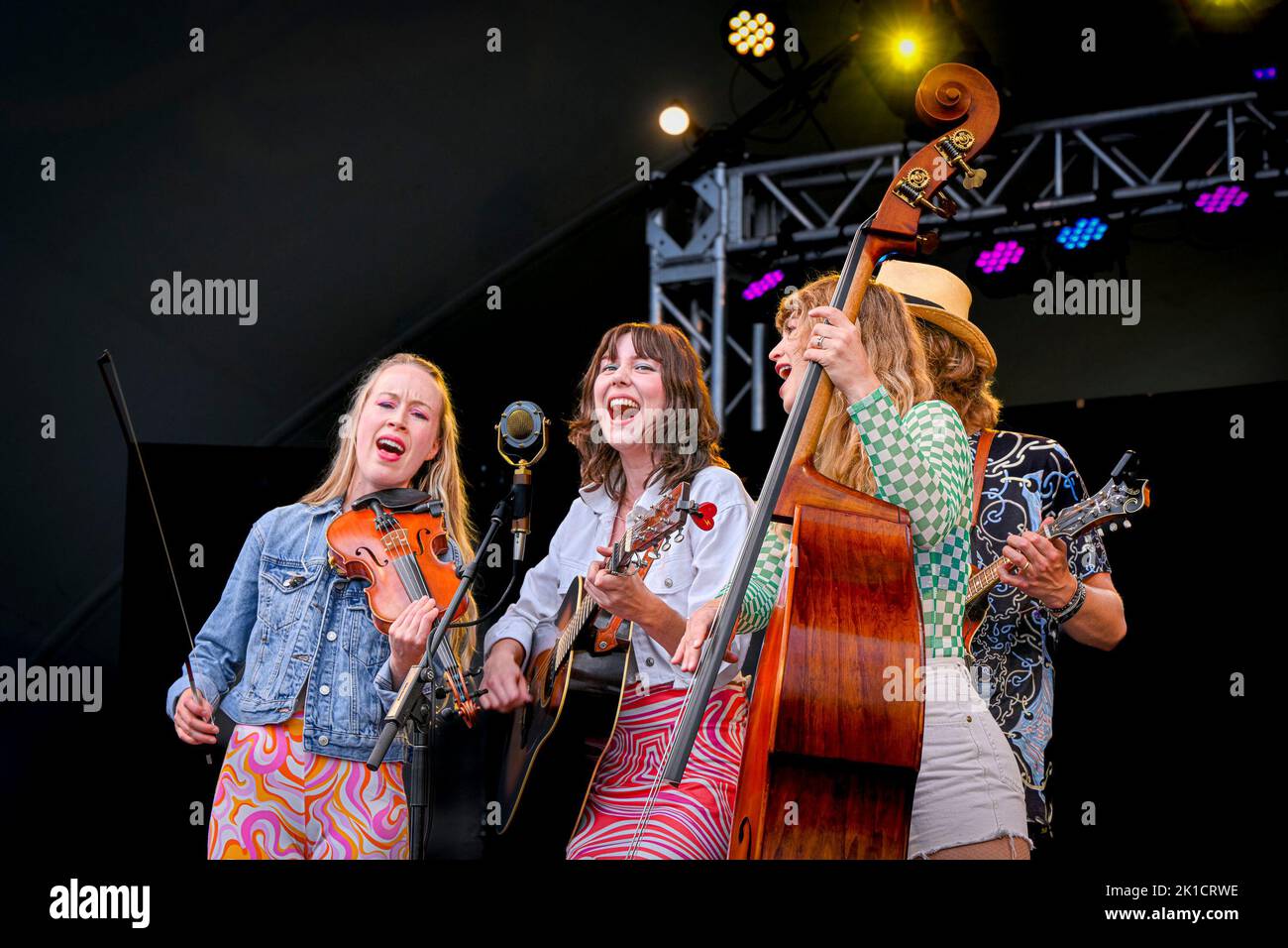 Molly Tuttle & Golden Highway bluegrass band, Vancouver Folk Music Festival, Vancouver, British Columbia, Canada Stock Photo