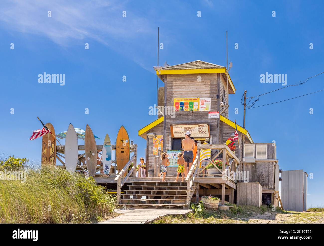 The Beach Hut at Atlantic Beach, Amagansett, NY Stock Photo