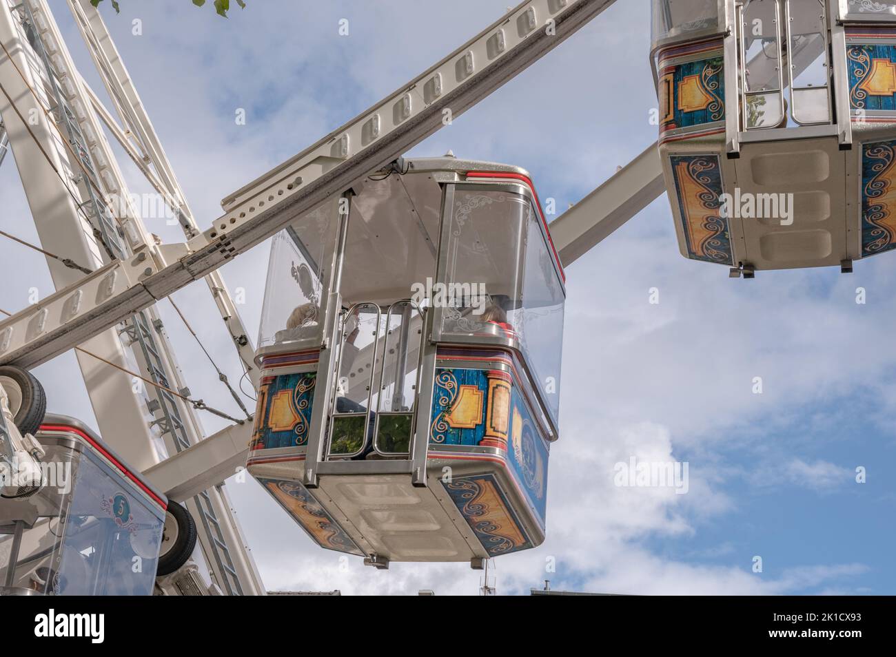 Aachen September 2022: Gondola from the ferris wheel at the Katschhof in Aachen at the 'September special' Stock Photo