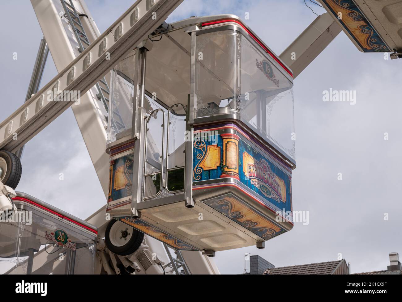 Aachen September 2022: Gondola from the ferris wheel at the Katschhof in Aachen at the 'September special' Stock Photo