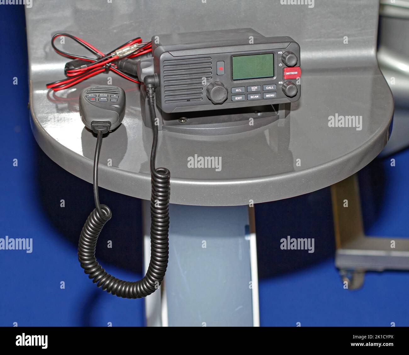 Marine Vhf radio communication device for boat Stock Photo Alamy