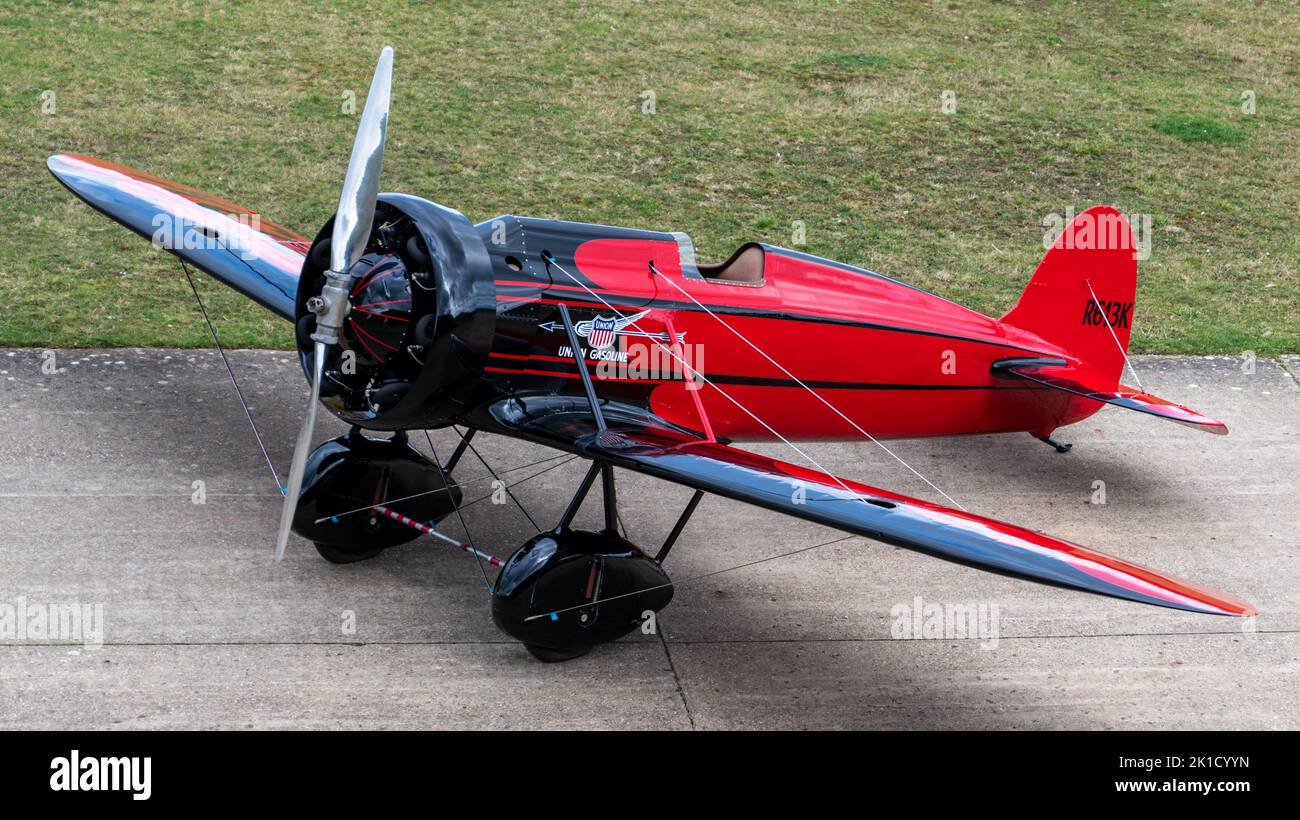 Stunning, fully restored, Travel Air Type R Mystery Ship Racing Aircraft Stock Photo