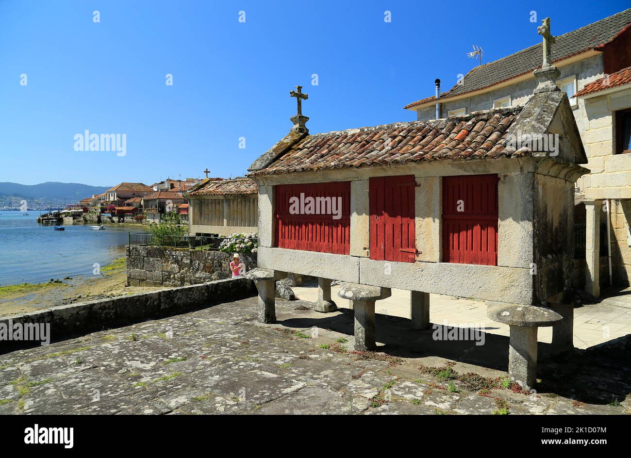 Horreos in Combarro, Galicia, northwest Spain. Stock Photo