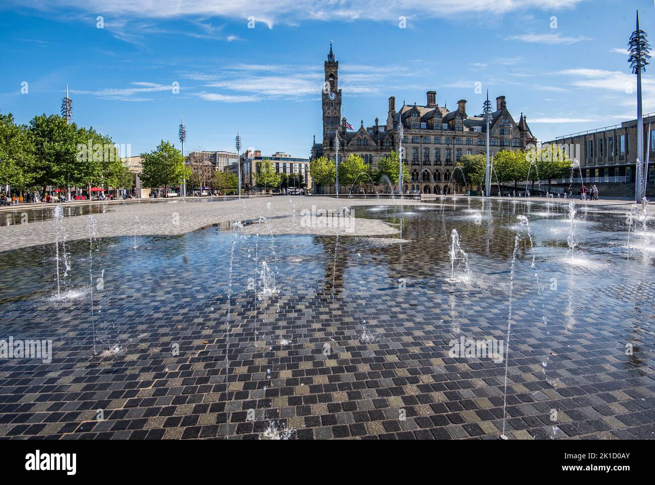 City Park & Mirror Pool in Bradford,the largest urban water feature in