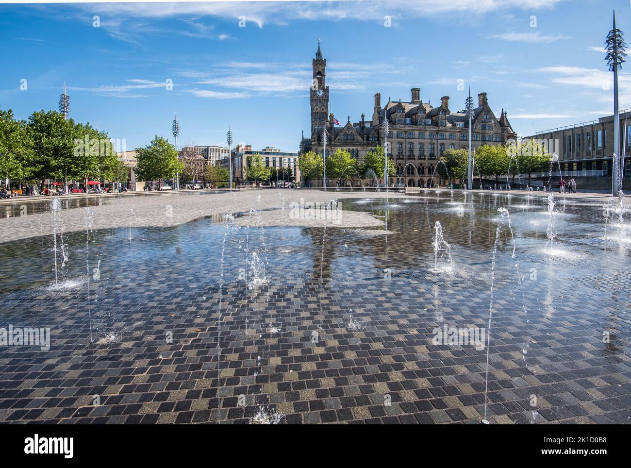 City Park & Mirror Pool in Bradford,the largest urban water feature in