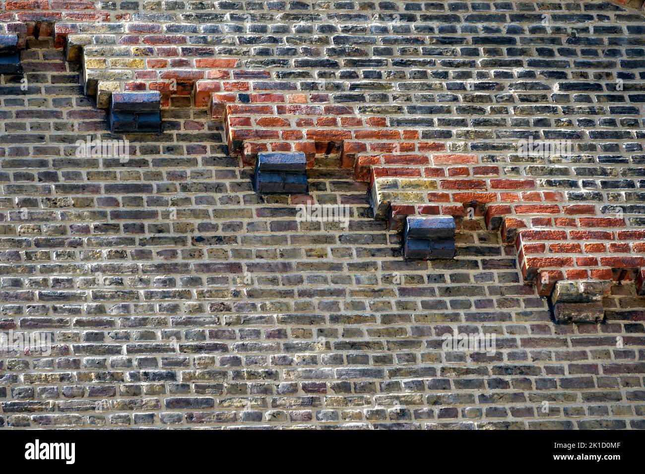 Detail of a pattern on a brick wall, close up, use as a background Stock Photo