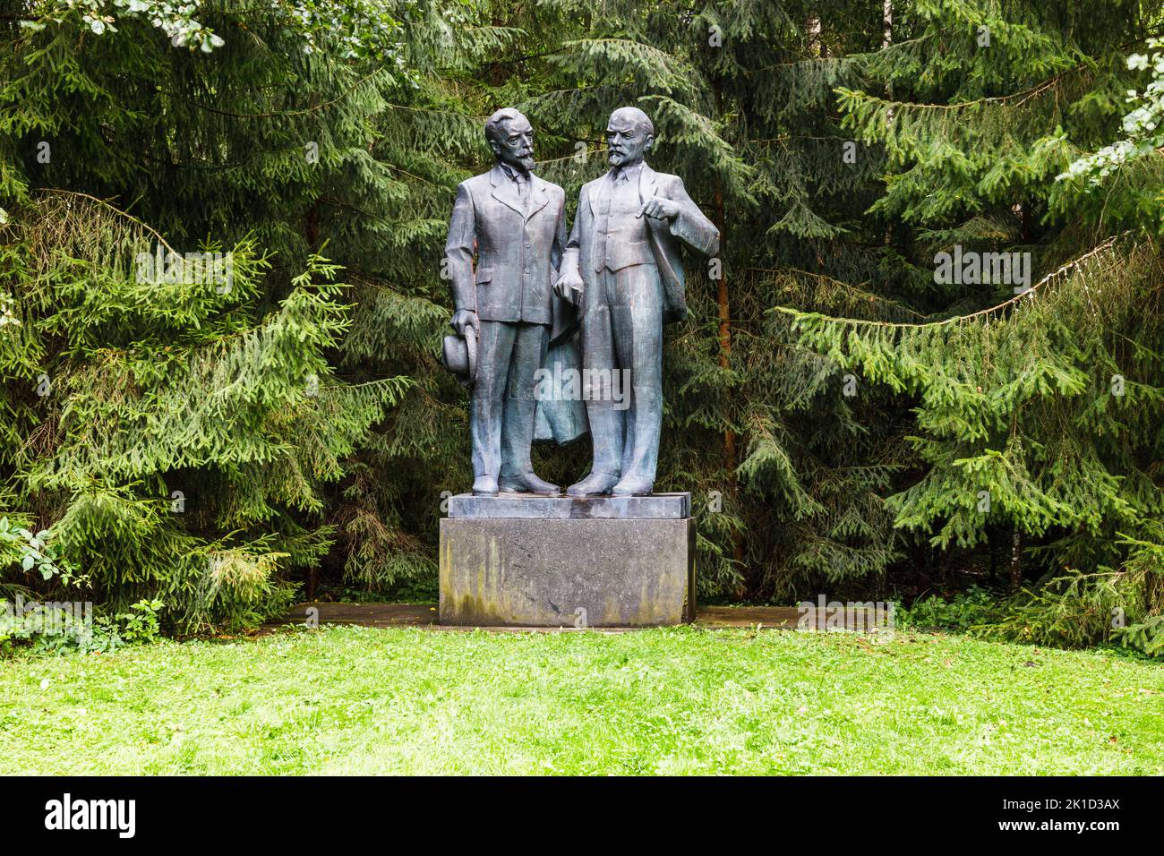 Monument of Lenin and Kapsukas. Druskininkai, Lithuania, 12 September 2022 Stock Photo