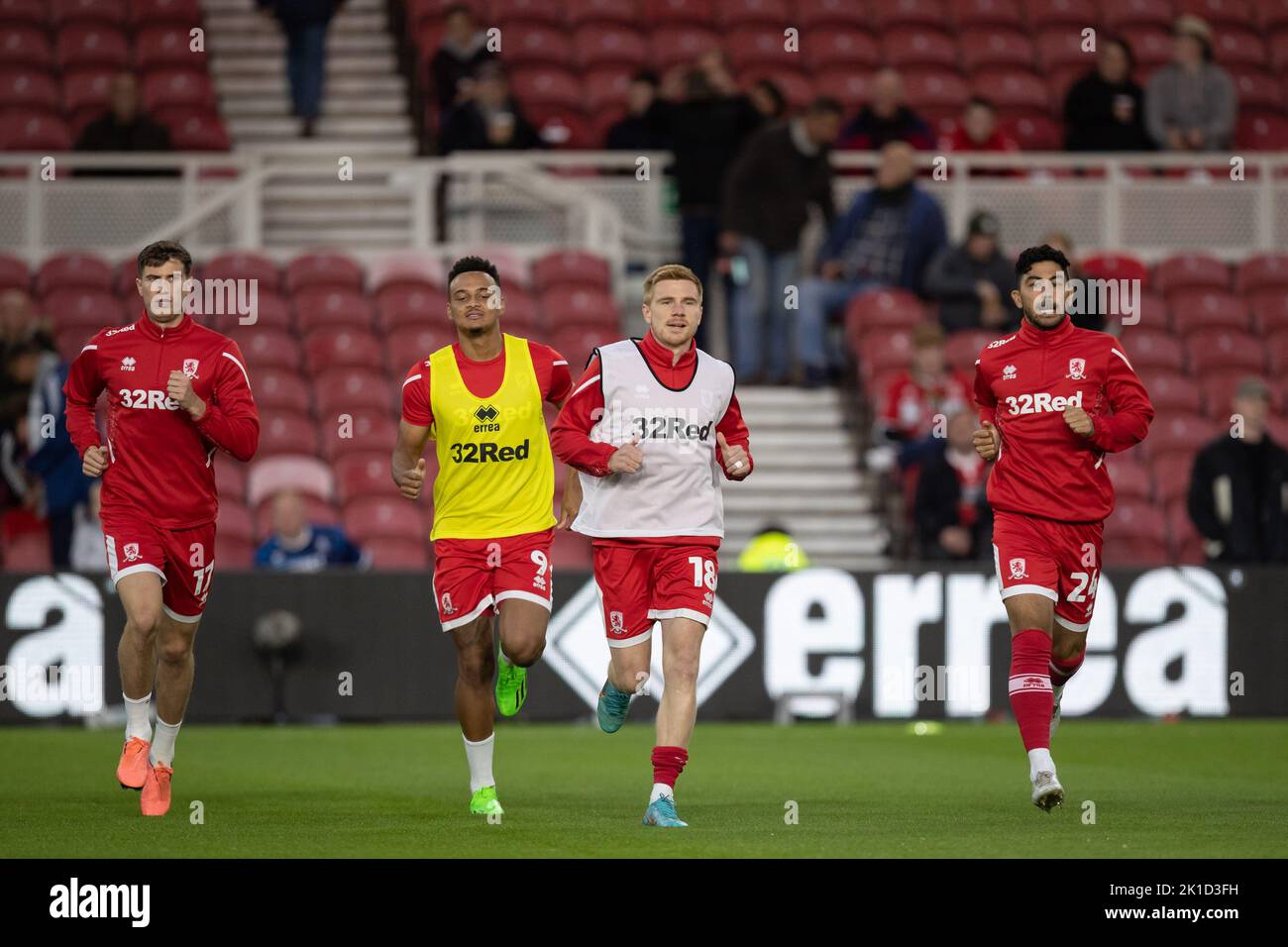 Rodrigo Muniz and Duncan Watmore warming up before the Sky Bet