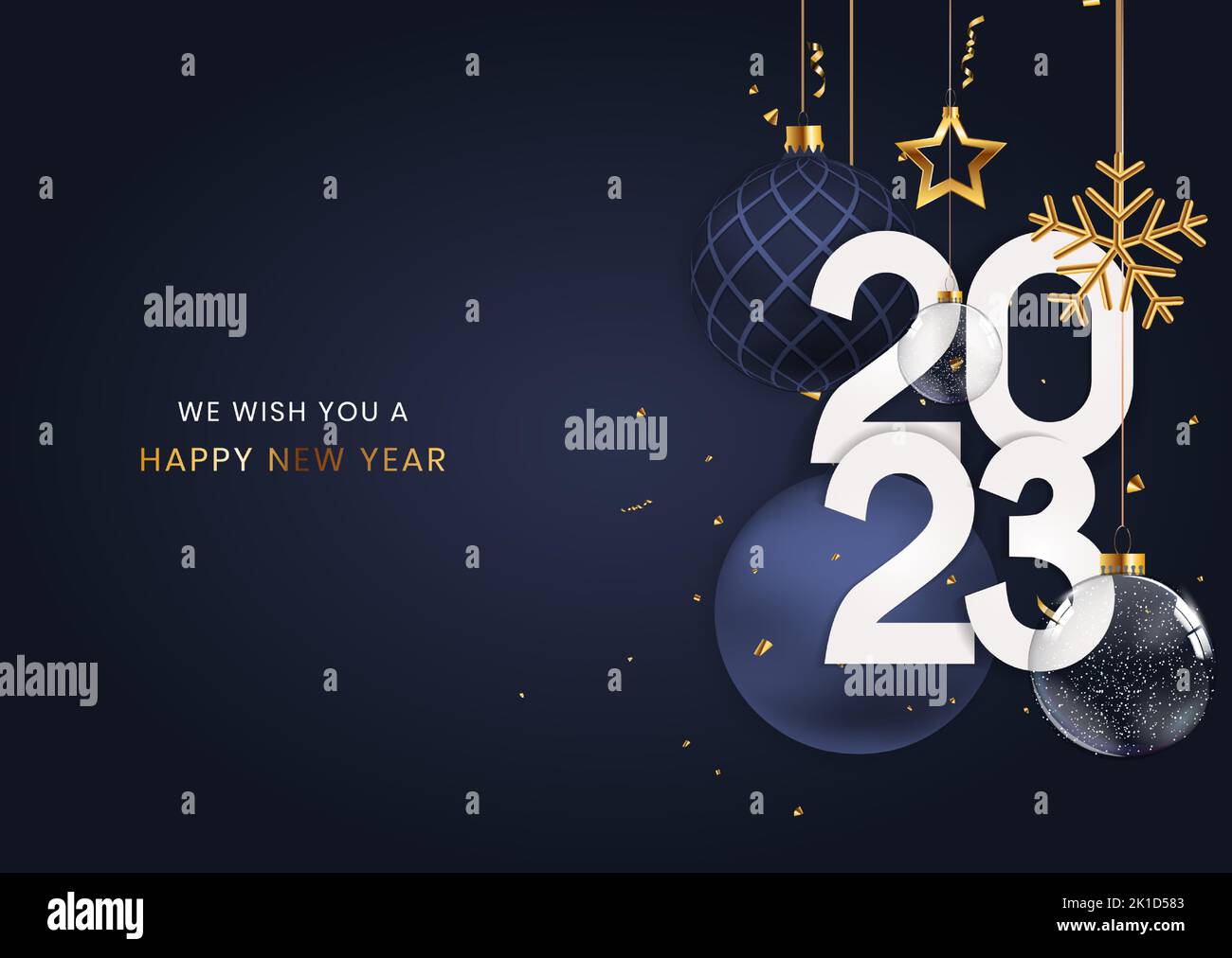 Greeting Card 2023 Happy New Year. Vector Illustration Stock Vector