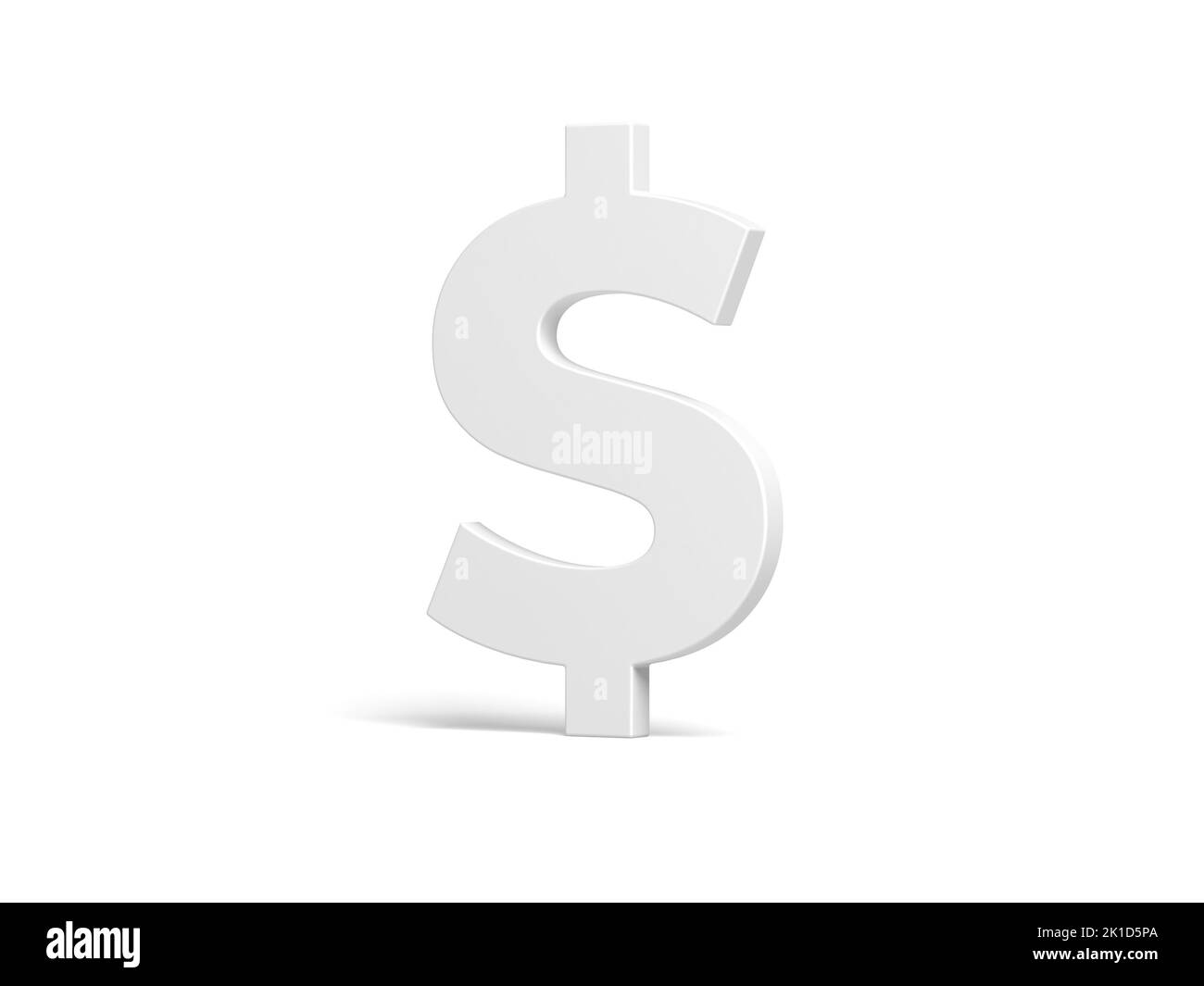 Dollar symbol isolated on white background. 3d illustration. Stock Photo