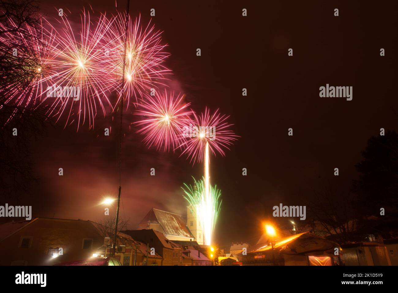 Fireworks in town Stock Photo Alamy