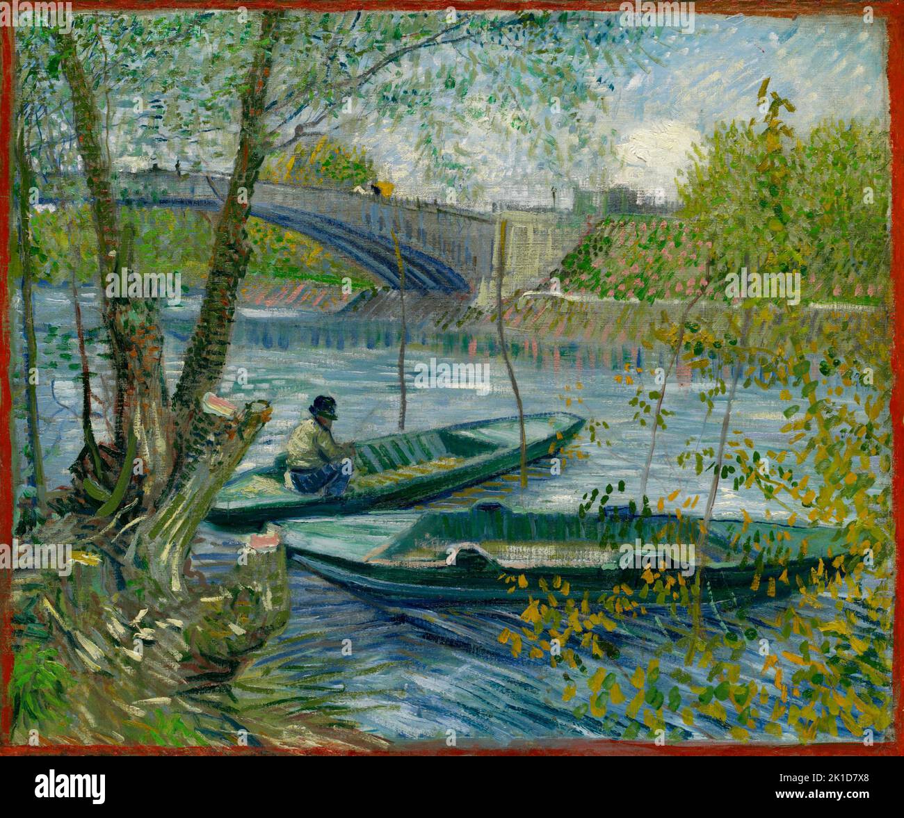Fishing in Spring, the Pont de Clichy (Asnières). Vincent van Gogh. 1887. Stock Photo