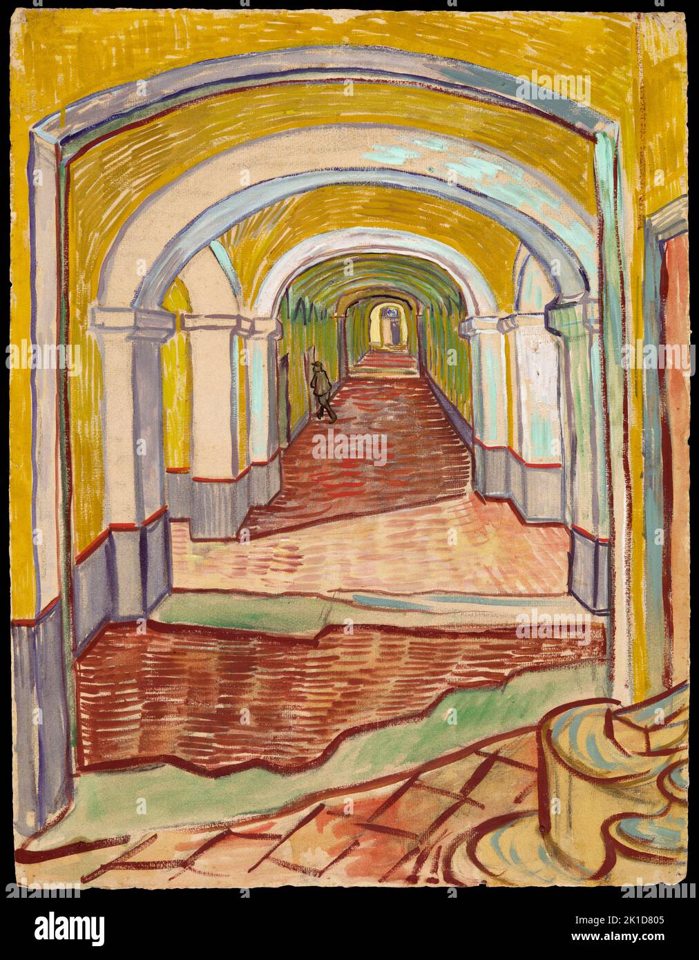 Corridor in the Asylum. Vincent van Gogh. September 1889. Stock Photo
