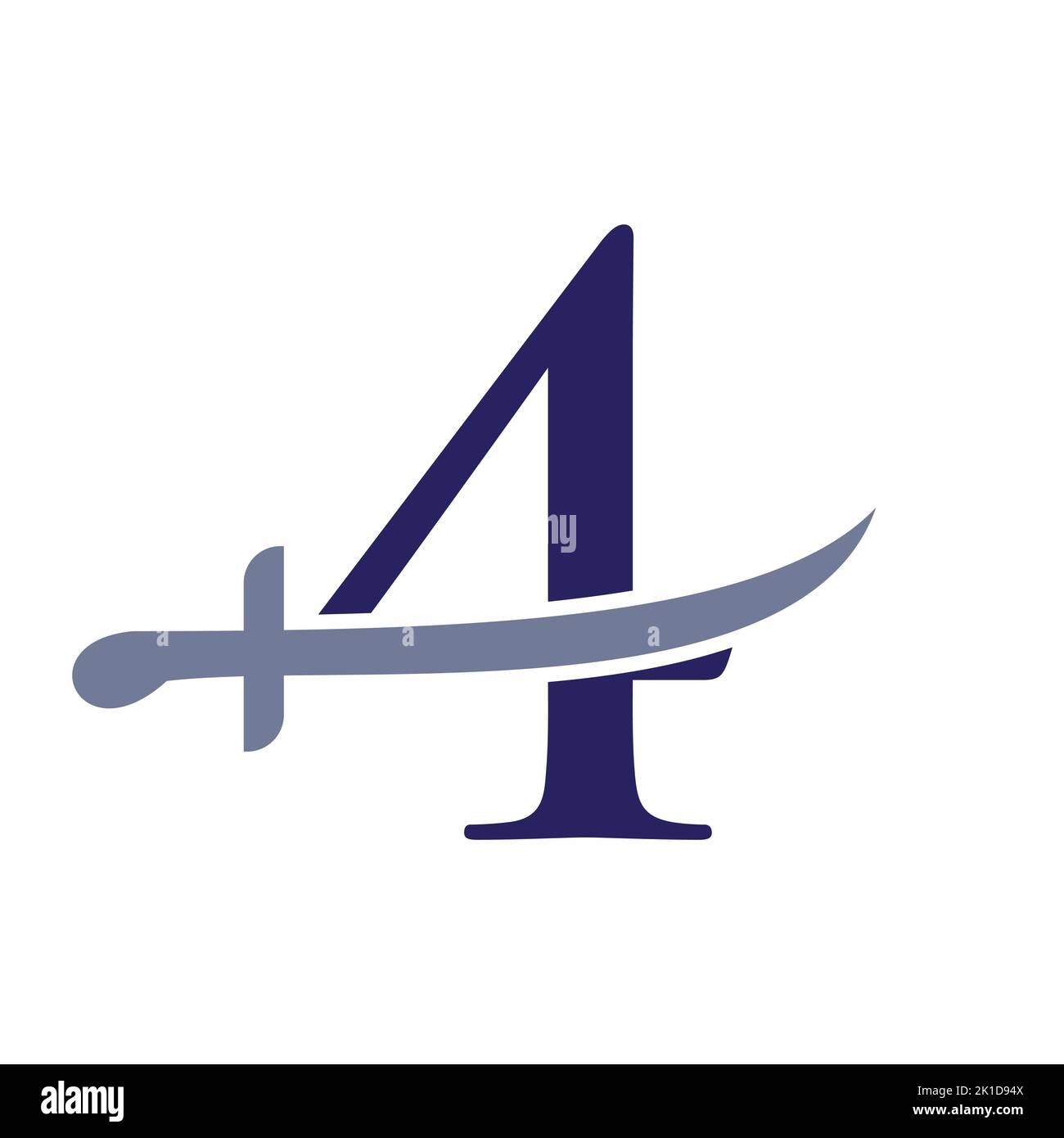 Letter 4 Swords Logo Vector Template Swords Icon For Protection and Letter 4 Swords Logo Vector Template Swords Icon For Protection and