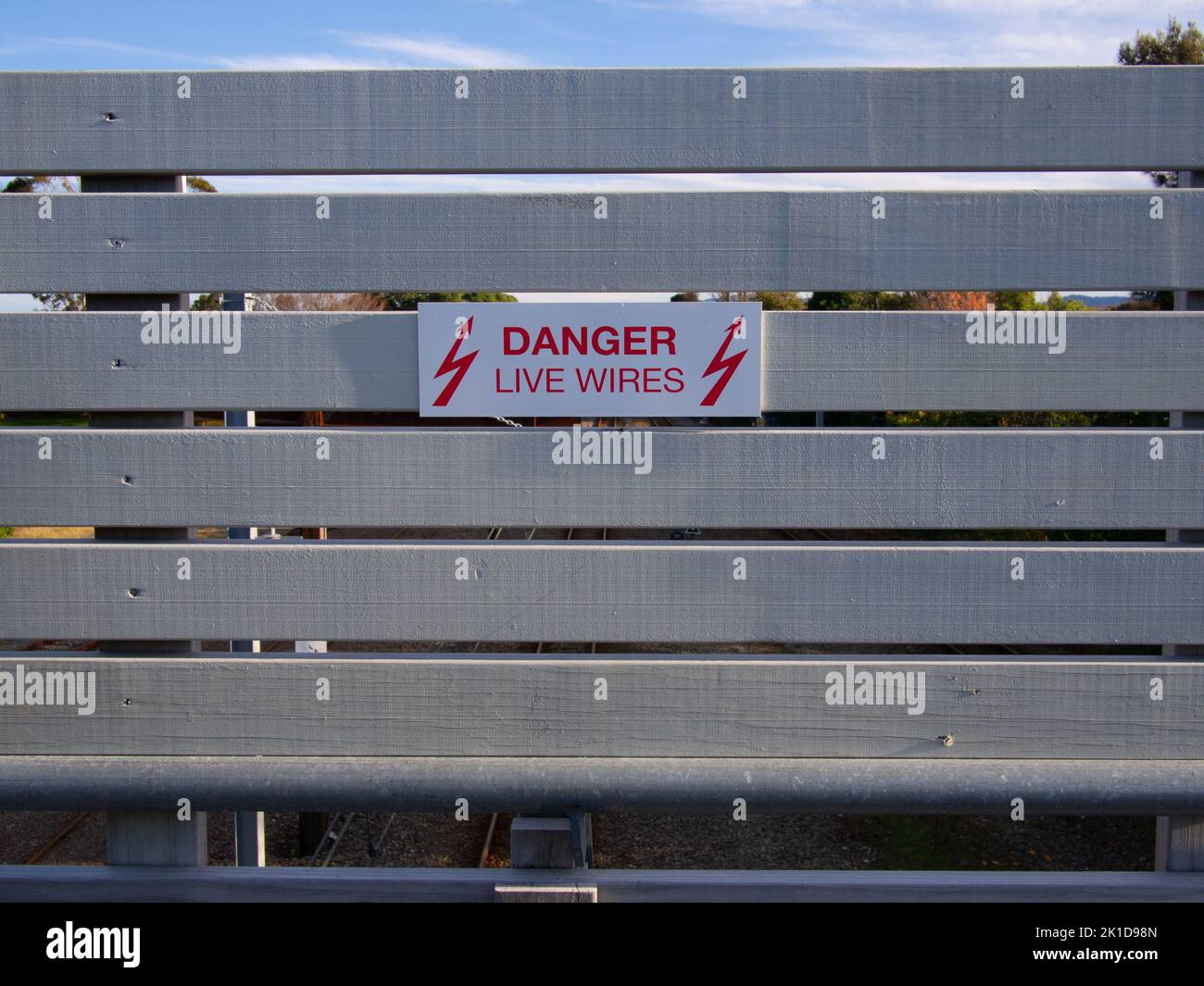 Danger Live Wires Sign Stock Photo