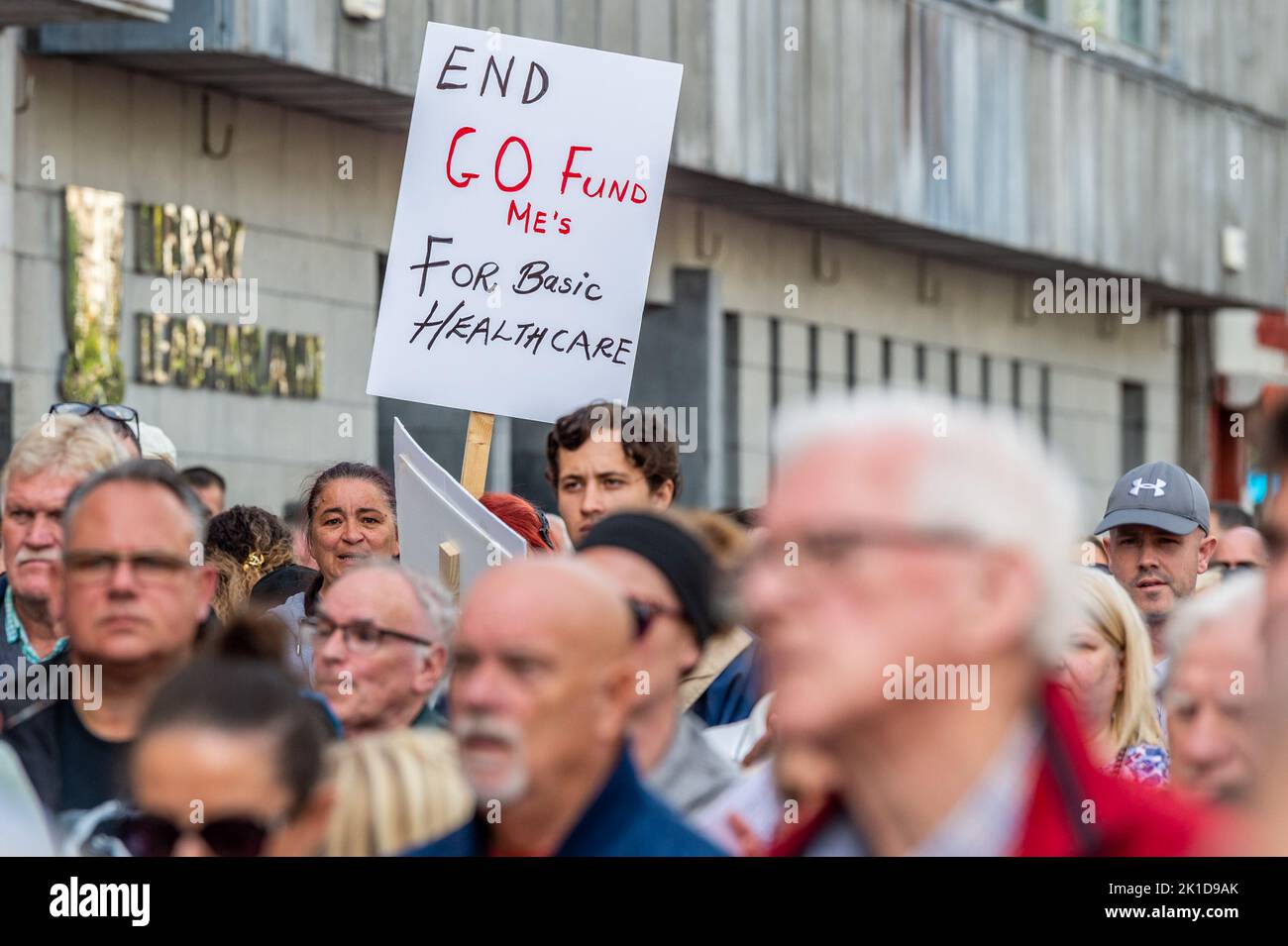 Cork, Ireland. 17th Sep, 2022. A Cost of Living protest took place in Cork city this afternoon with Gardai estimating an attendance of up to 2,000 protesters. Protestors held a rally, then marched through the city centre before another rally on the Grand Parade. Credit: AG News/Alamy Live News Stock Photo