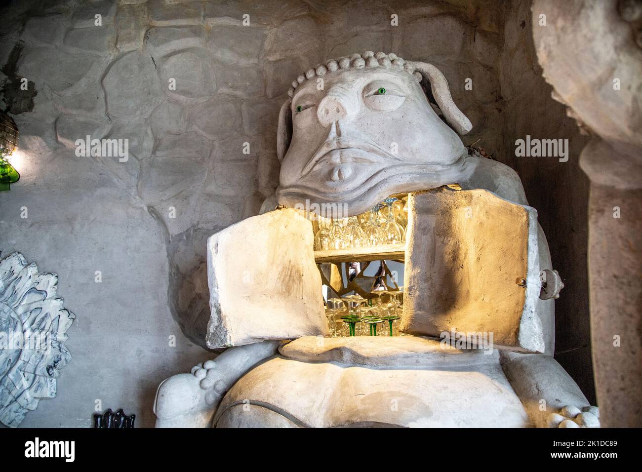 Fantasy bar sculptued out of concrete at the villa in Bruno Weber Park, Dietikon, Switzerland Stock Photo
