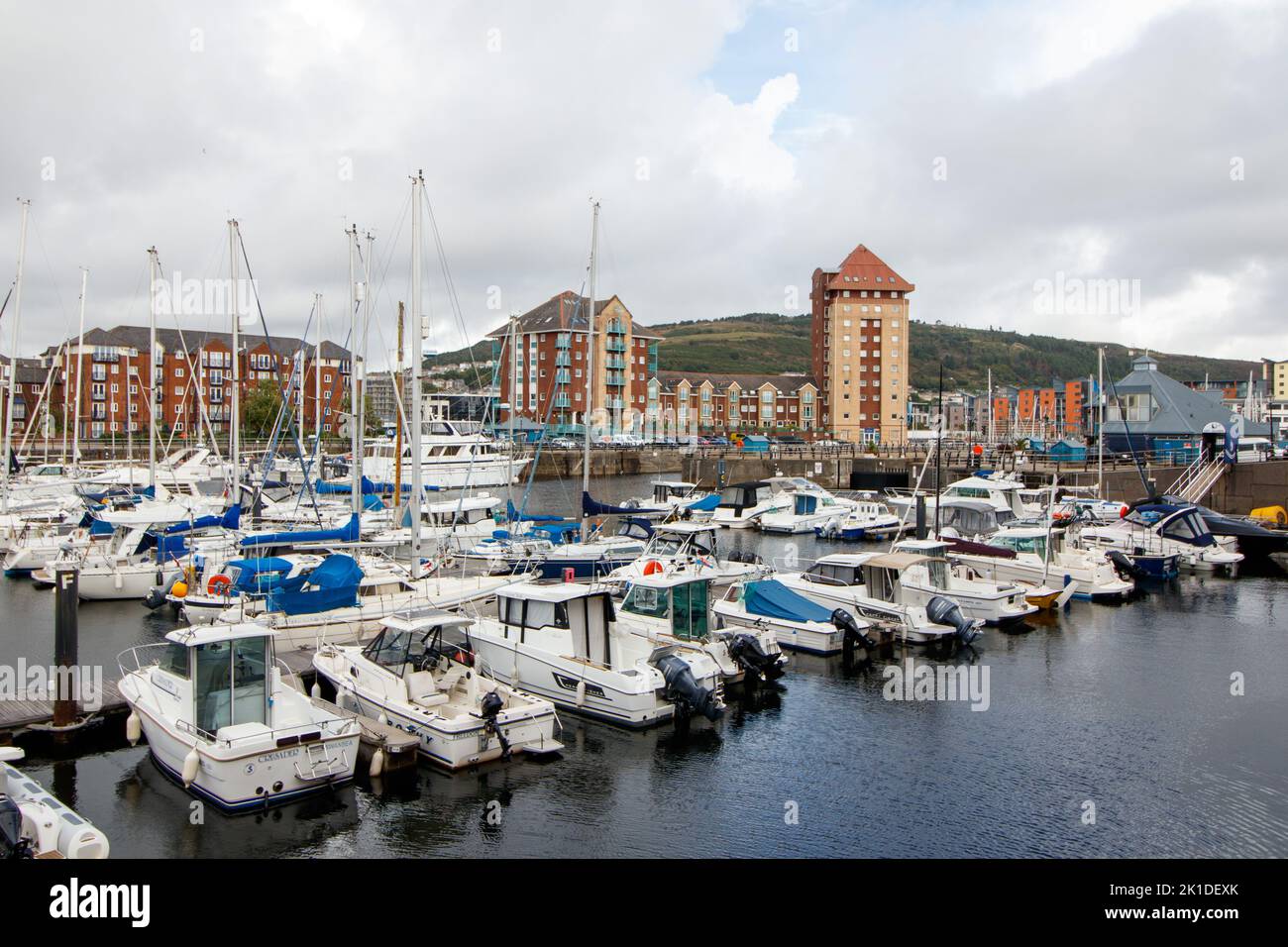 Yachts, ships, boats, harboured in Swansea Marina Stock Photo Alamy