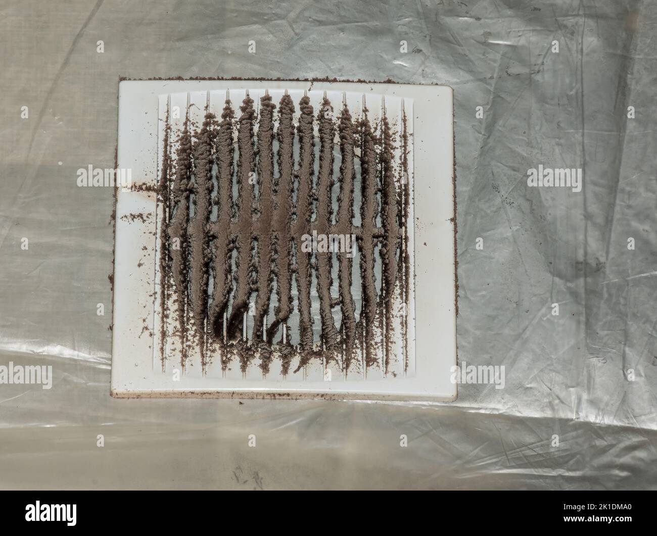 Closeup of a very dirty kitchen exhaust fan. Fan before preventive