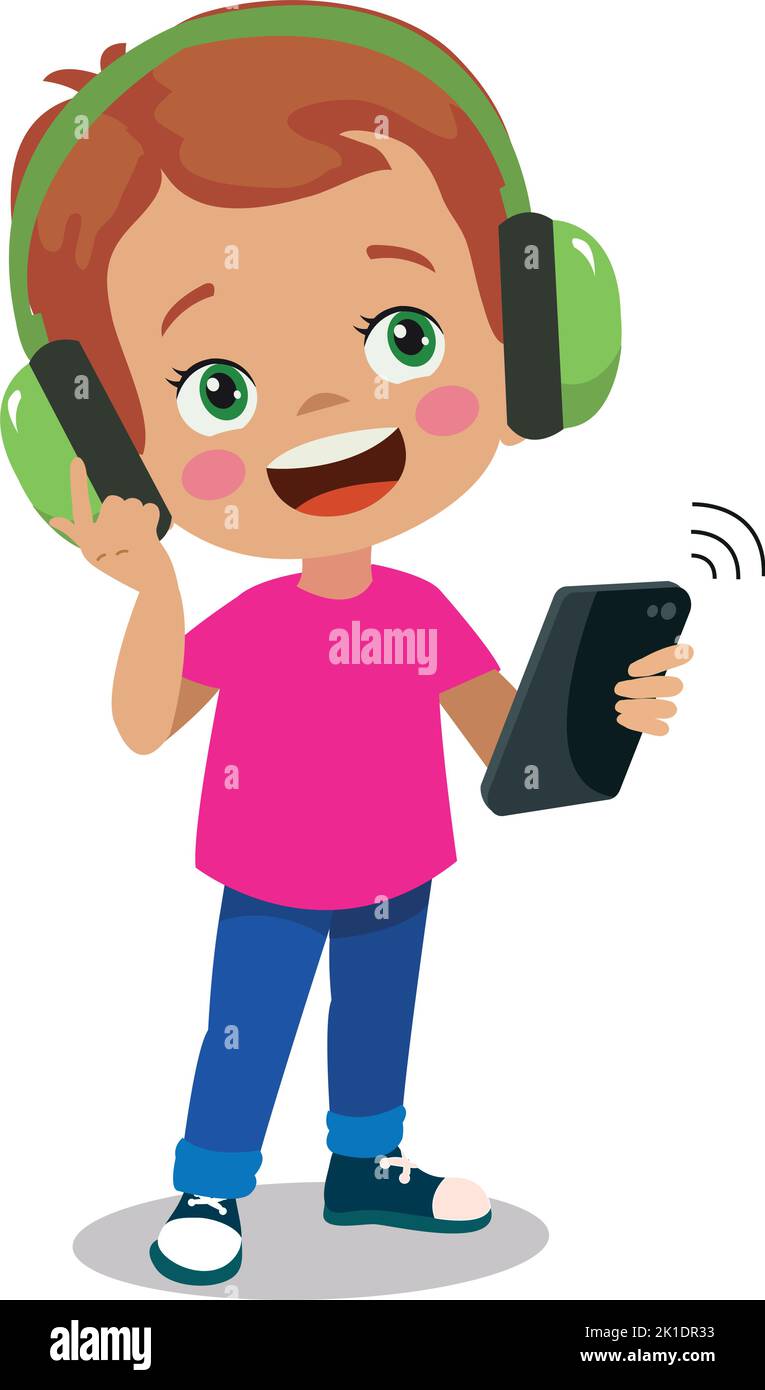 Boy listening music cartoon hi-res stock photography and images - Page 2 -  Alamy