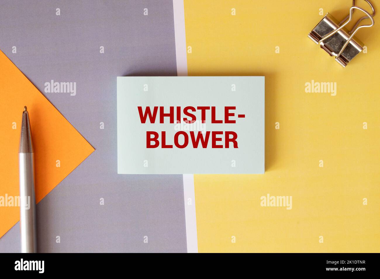 whistle blower text concept on torn paper Stock Photo
