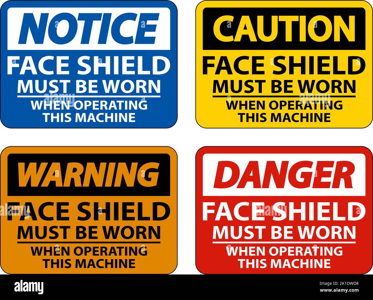 Face Shield Must Be Worn Sign On White Background Stock Vector