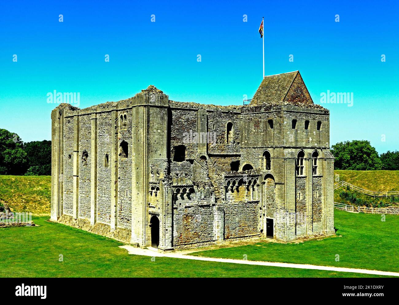 Castle Rising Castle, 12th century, Norman keep, Norfolk, England Stock Photo