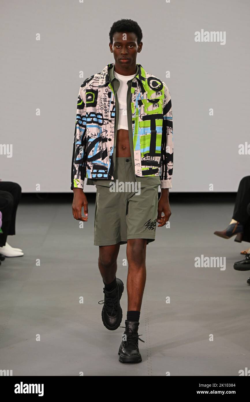 A model walks on the runway at the Mark Fast fashion show during the ...