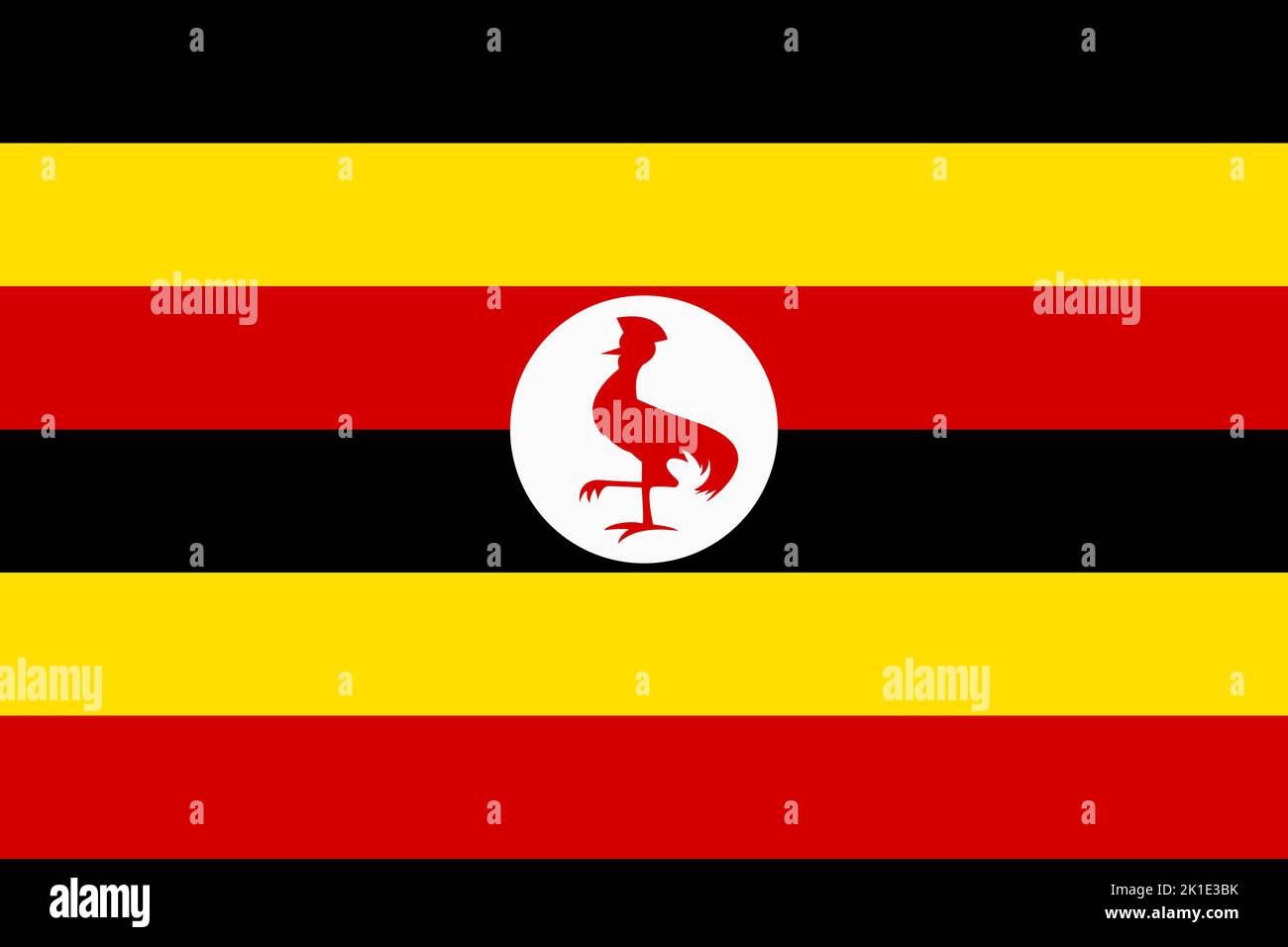 Uganda flag. Ugandan national banner and patriotic symbol. Official