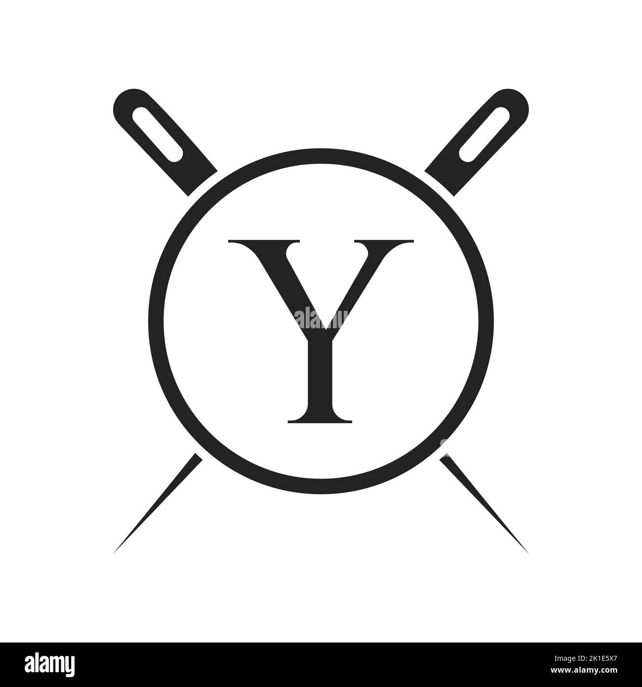 Letter Y Tailor Logo, Needle and Thread Combination for Embroider