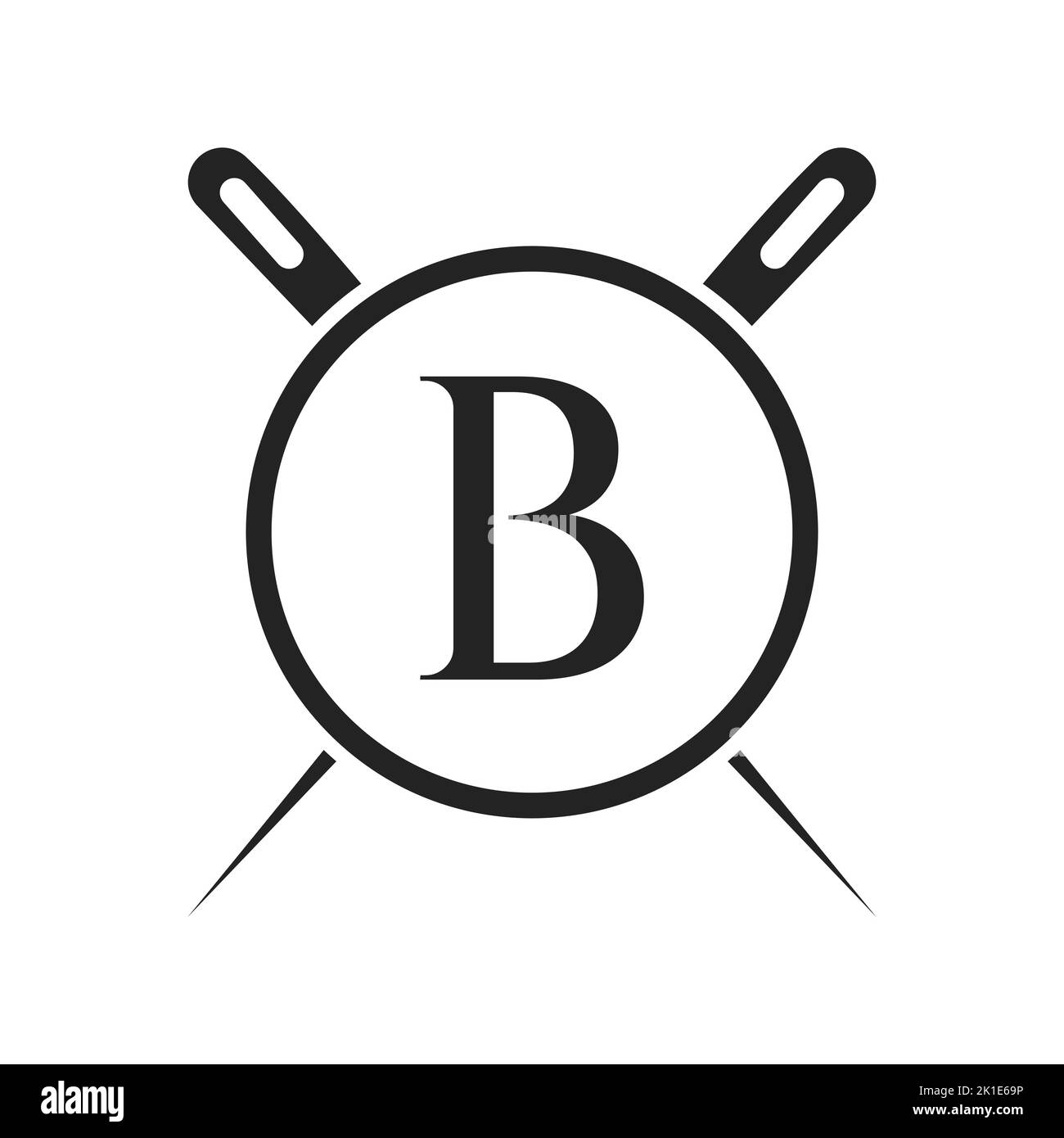 Letter B Tailor Logo Needle and Thread Combination for Embroider