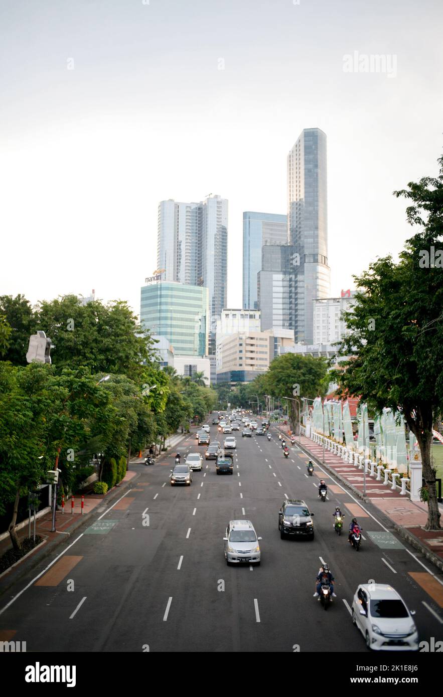 Picture of City traffic near Alun- Alun in central Surabaya area Stock Photo - Alamy