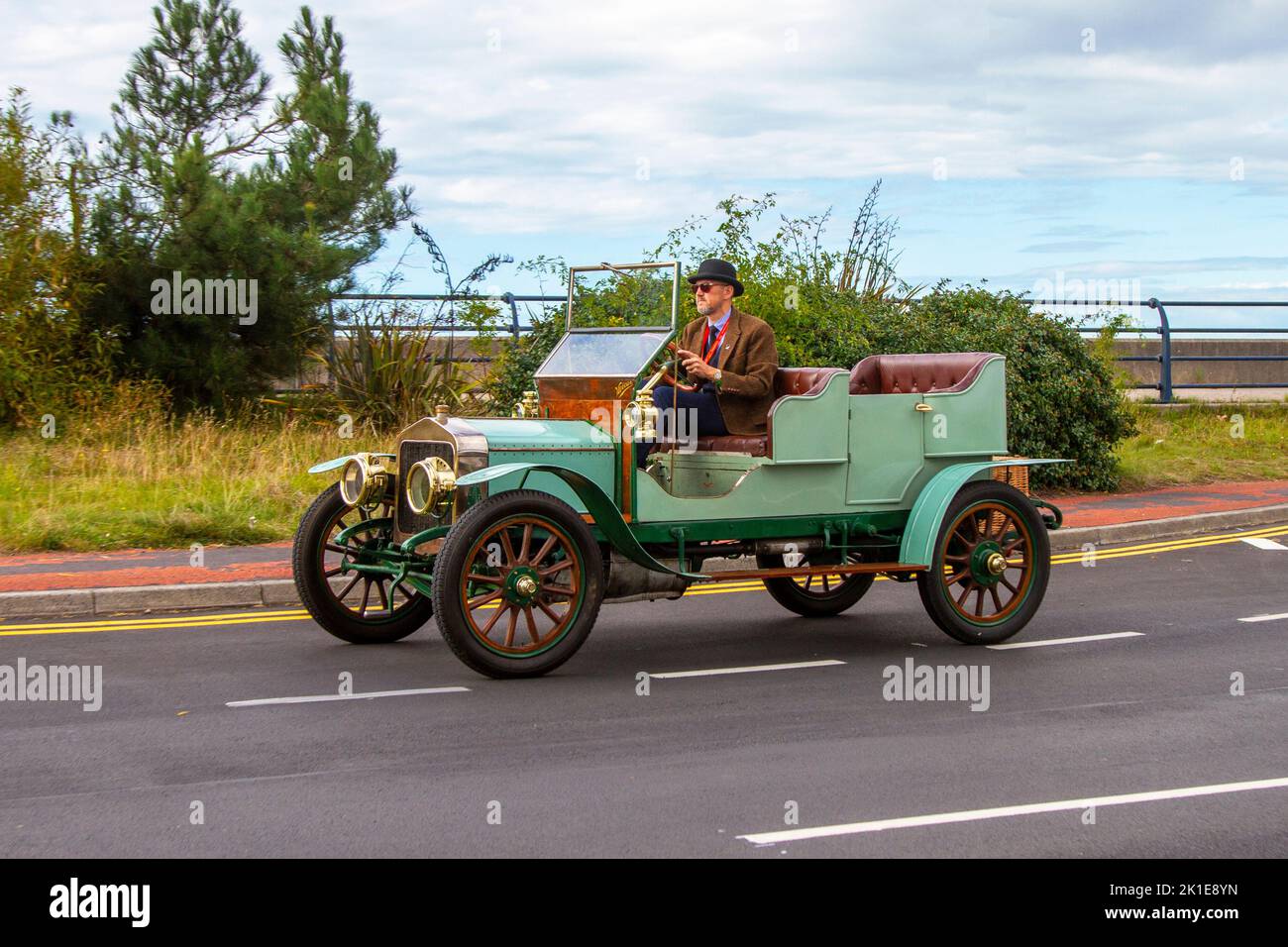 1910 Southport Built VULCAN jalopy; on display at the Southport Classic car and Speed event on the seafront promenade. UK Stock Photo