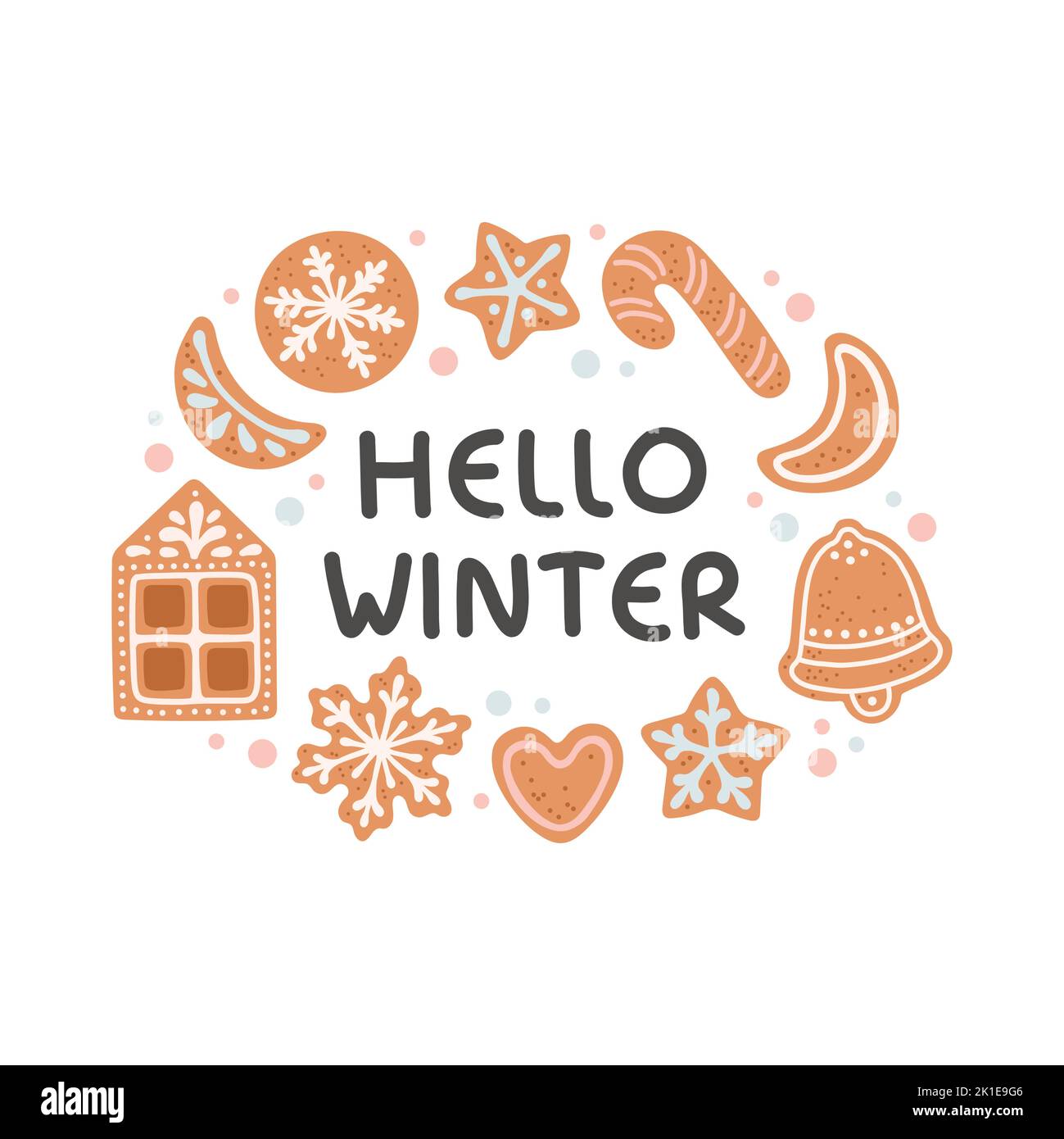 Hello winter lettering Stock Vector Images