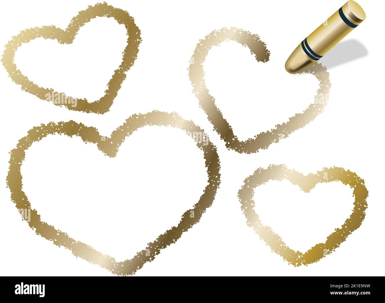Crayon Texture Heart-Shaped Frame Isolated On A White Background. Valentine’s Day Concept Illustration. Stock Vector