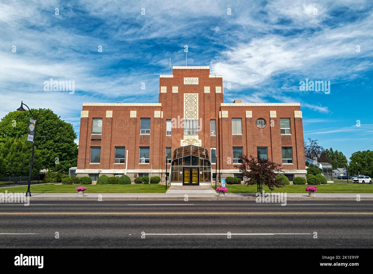 The Cassia County Courthouse viewed from across the street in Burley