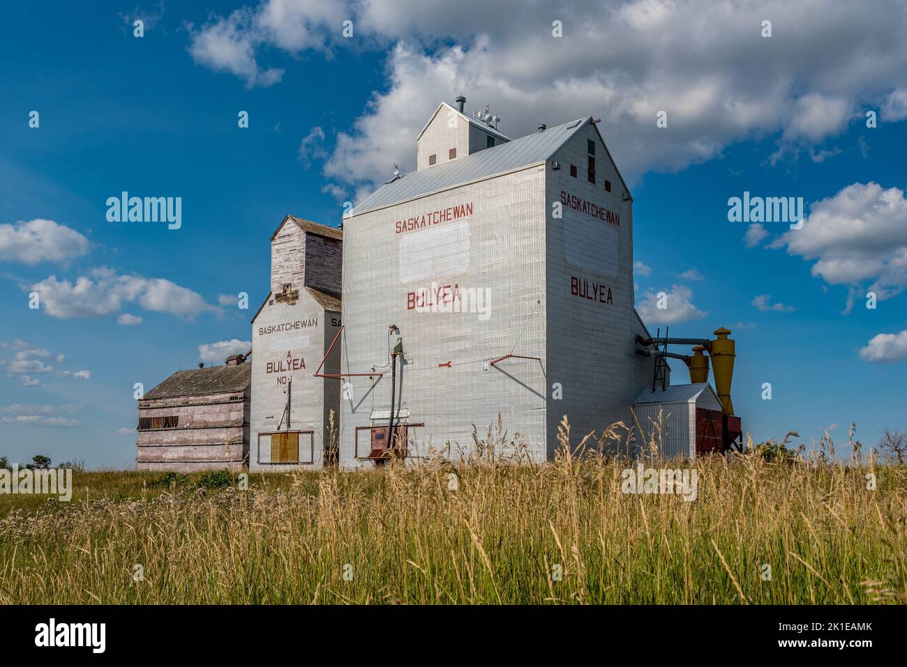 The historic old grain elevator in Bulyea, SK Stock Photo Alamy