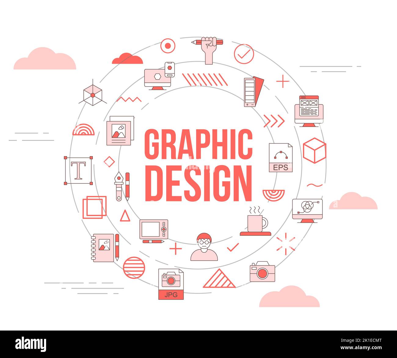 graphic design concept with icon set template banner and circle round ...