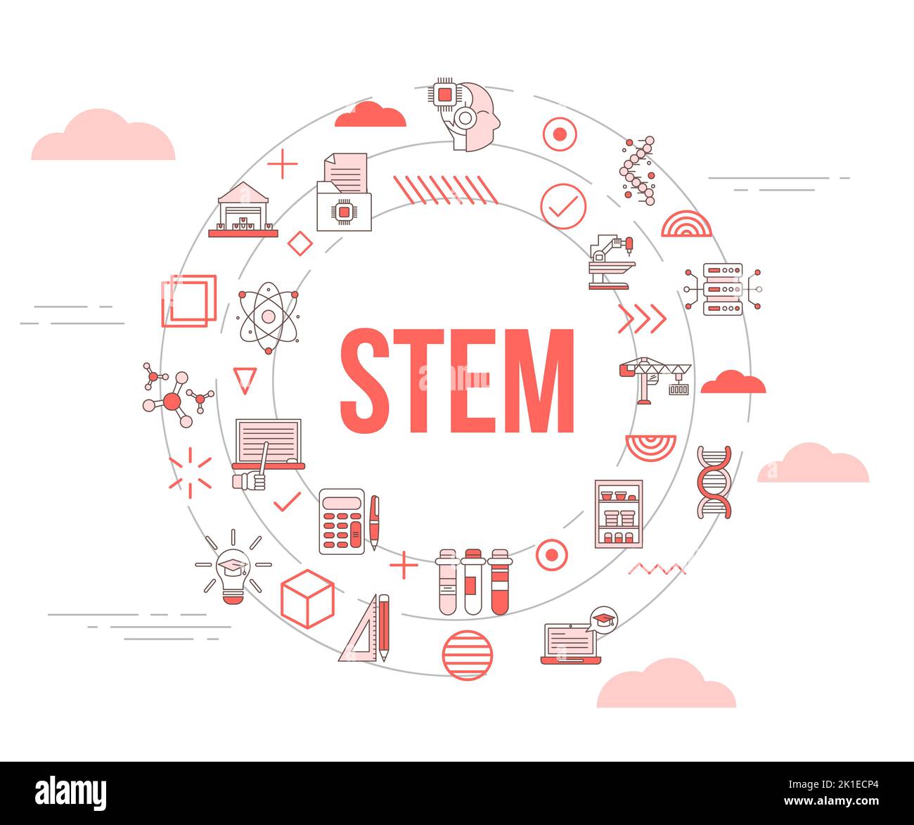 stem science technology engineering math concept with icon set template ...