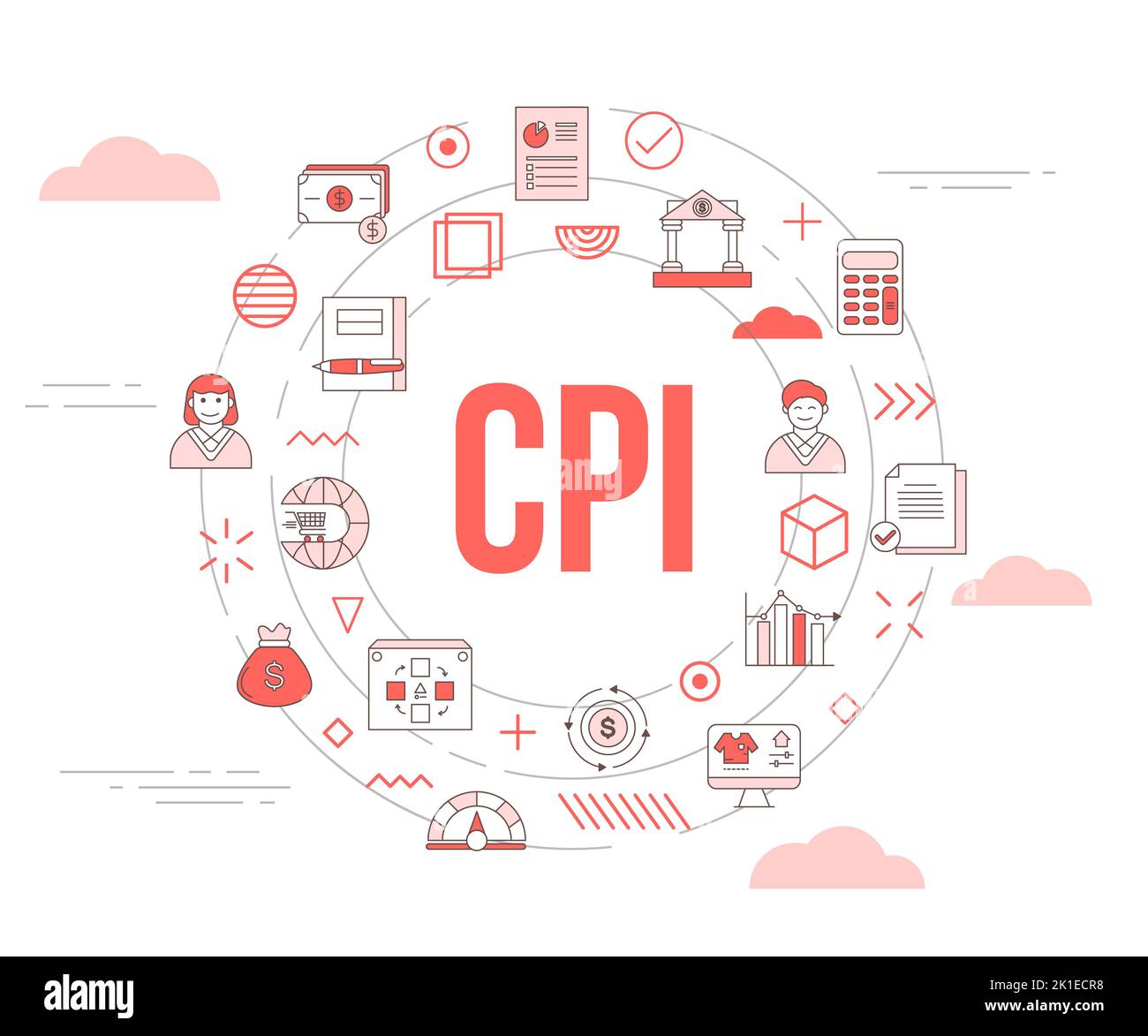 Cpi Consumer Price Index Concept With Icon Set Template Banner And ...