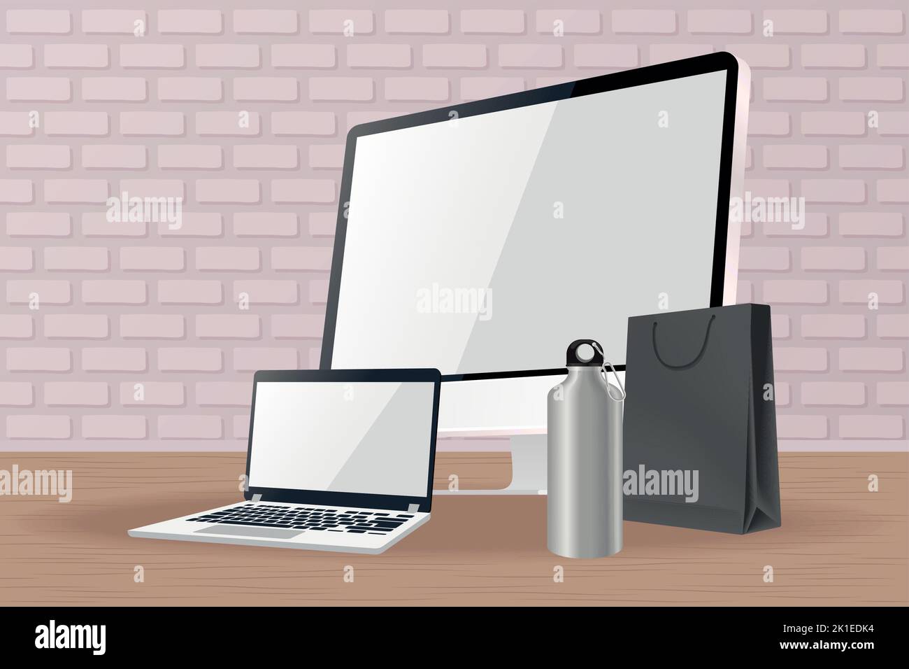 four mockup products set icons Stock Vector Image & Art - Alamy