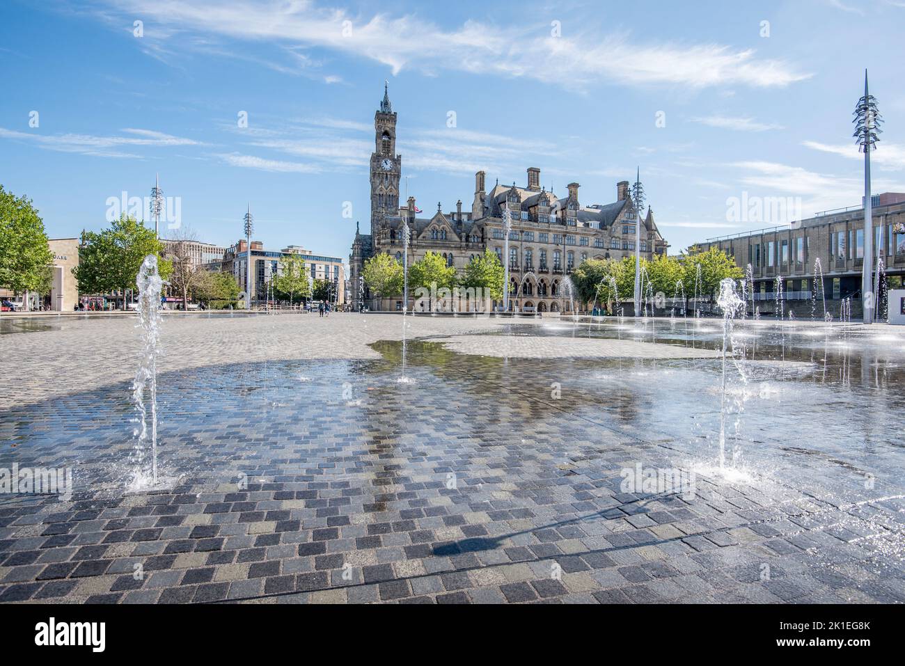 City Park & Mirror Pool in Bradford,the largest urban water feature in