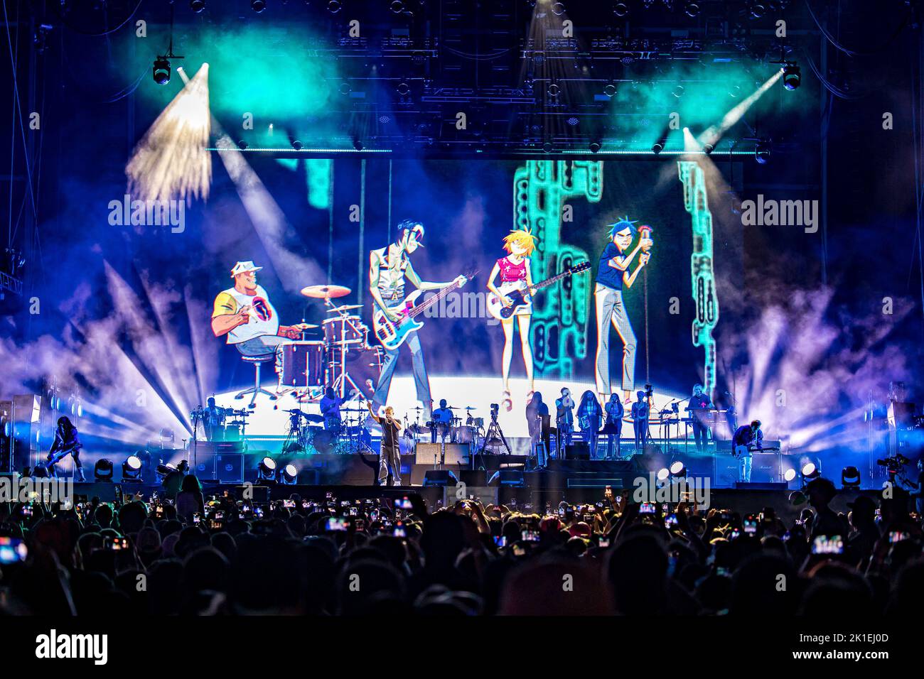 Las Vegas, USA. 17th Sep, 2022. Gorillaz performs on the Downtown Stage