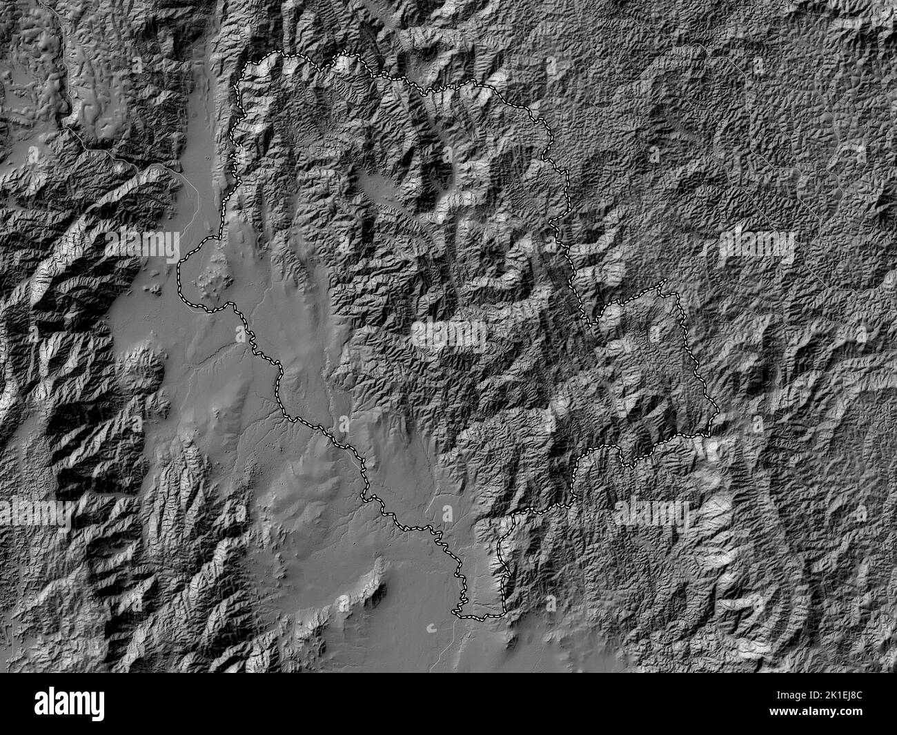 Cibitoke, province of Burundi. Bilevel elevation map with lakes and ...