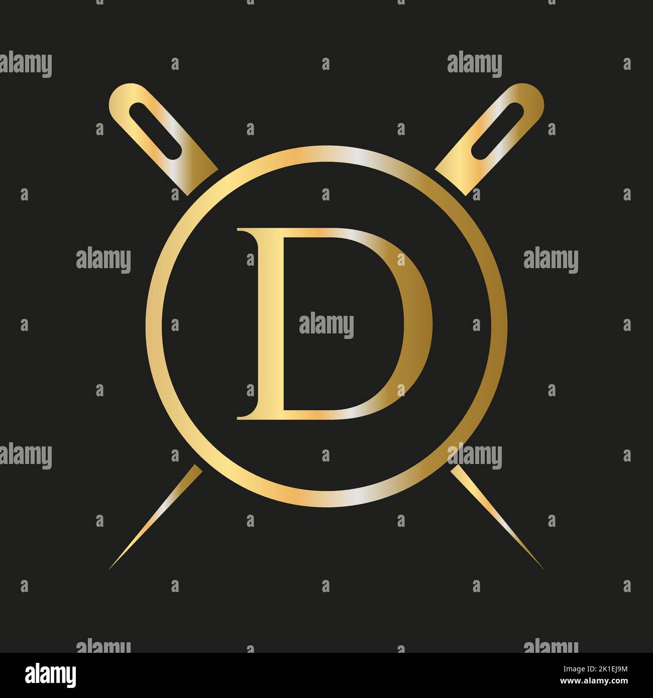 Initial Letter D Tailor Logo, Needle and Thread Combination for ...